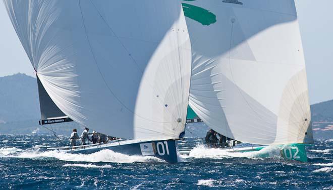 Azzurra and Quantum Racing in action during the 2013 Audi Settimana delle Bocche © G.Forza / Azzurra http://www.azzurra.it/